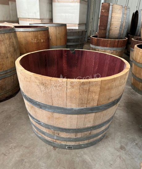 Halbes Weinfass aus massivem Eichenholz
